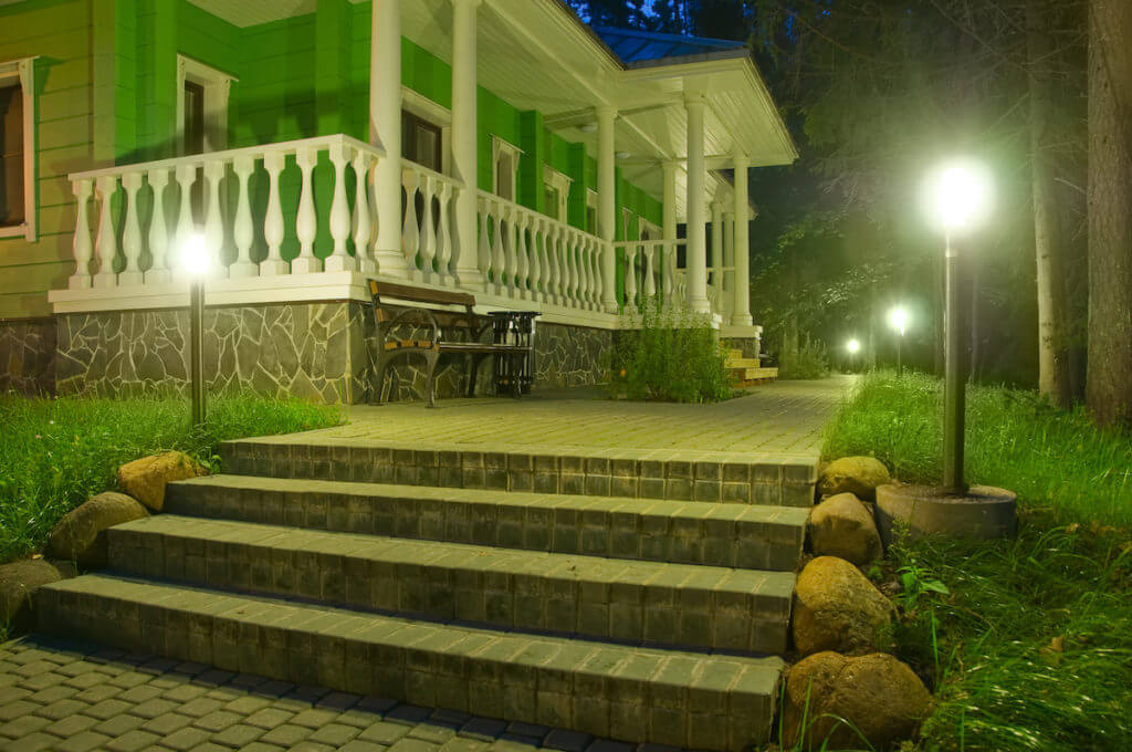 Residential Landscape And Walkway, Landscape Lighting Bergen County Nj